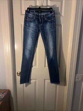 Slim Stretch Skinny Jeans in Faded Blue